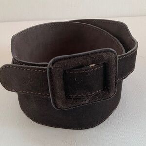 BANANA REPUBLIC LADIES DARK CHOCOLATE BROWN SUEDE GENUINE LEATHER DRESS OFFICE